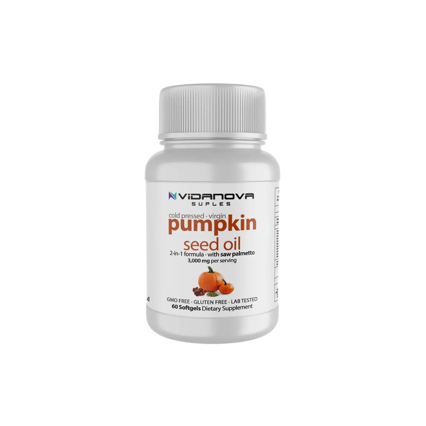 Aceite de Semilla de Calabaza & Saw Palmetto 3000mg para Salud Prostática | 60 Softgels (1 Mes)