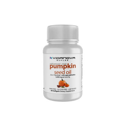 Aceite de Semilla de Calabaza & Saw Palmetto 3000mg para Salud Prostática | 60 Softgels (1 Mes)