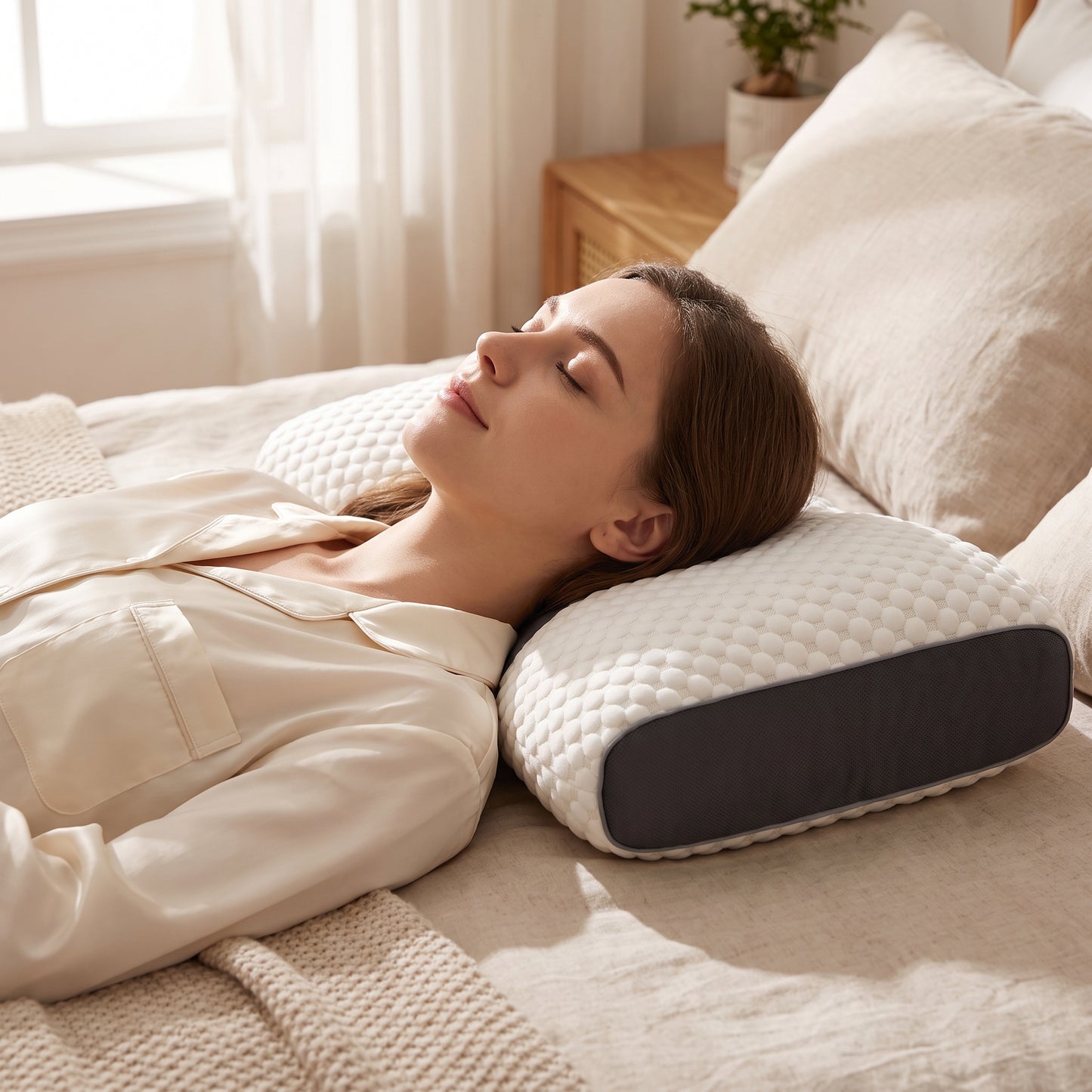 ErgoRest – Almohada Cervical Ergonómica Memory Foam con Funda Refrescante Arc-Chill para Alivio de Cuello | 1 Unidad
