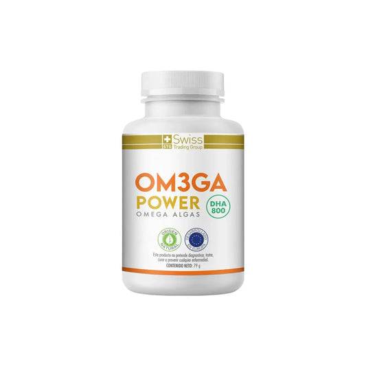 OM3GA Power – Omega 3 de Algas Marinas DHA para Salud Cerebral y Cardiovascular | 60 Cápsulas (1 Mes)